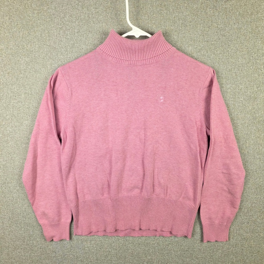 Duck Head Womens Pink Cotton Turtleneck Sweater Size Large Embroidered Logo